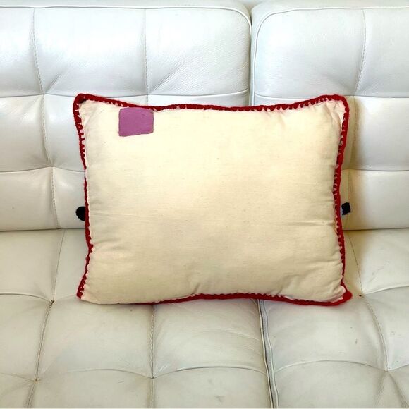 Vintage Peruvian Arpillera Feria 3D Folk Art Handmade Tapestry Pillow Crochet - Picture 7 of 16